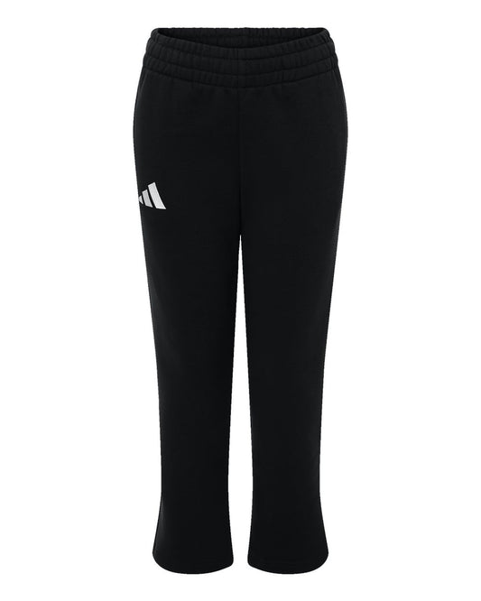 adidas Youth Fleece Sweatpants in Black/ White, style AT217