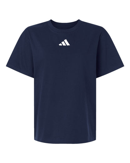 adidas Women's Fresh T-Shirt in Team Navy Blue/ White, style AT107