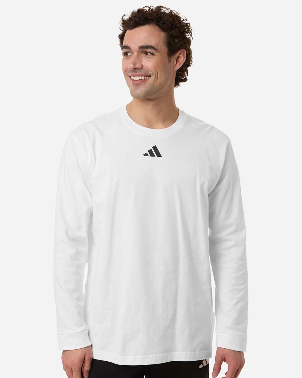adidas Men's Fresh Long Sleeve T-Shirt in White, style AT108