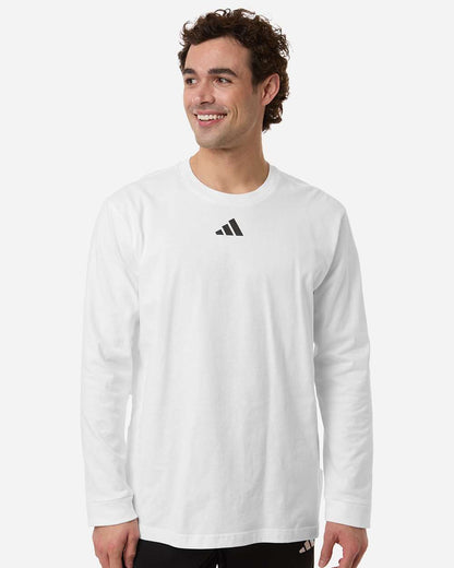 adidas Men's Fresh Long Sleeve T-Shirt in White, style AT108