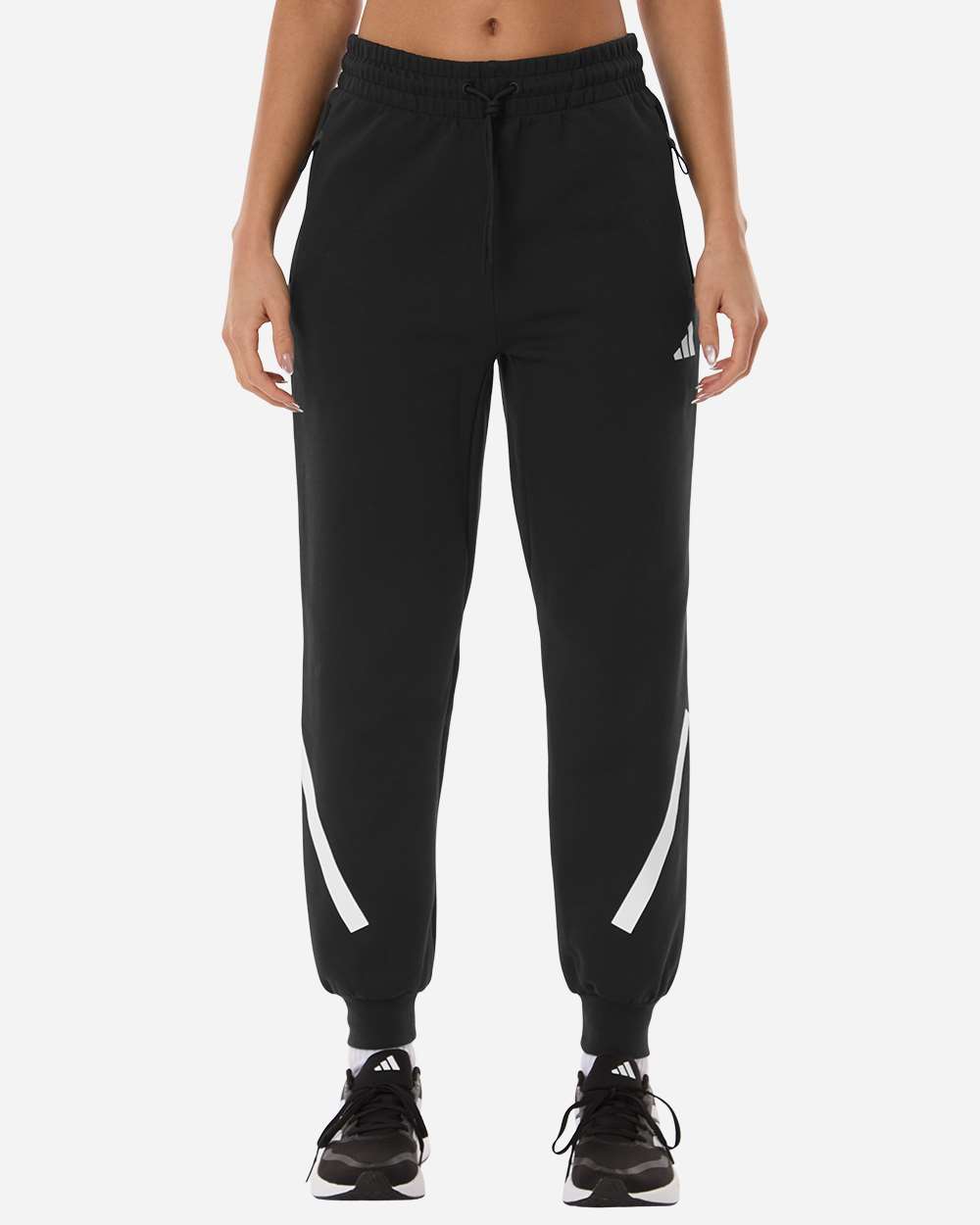 adidas Women's Z.N.E Joggers in Black/ White, style AT223