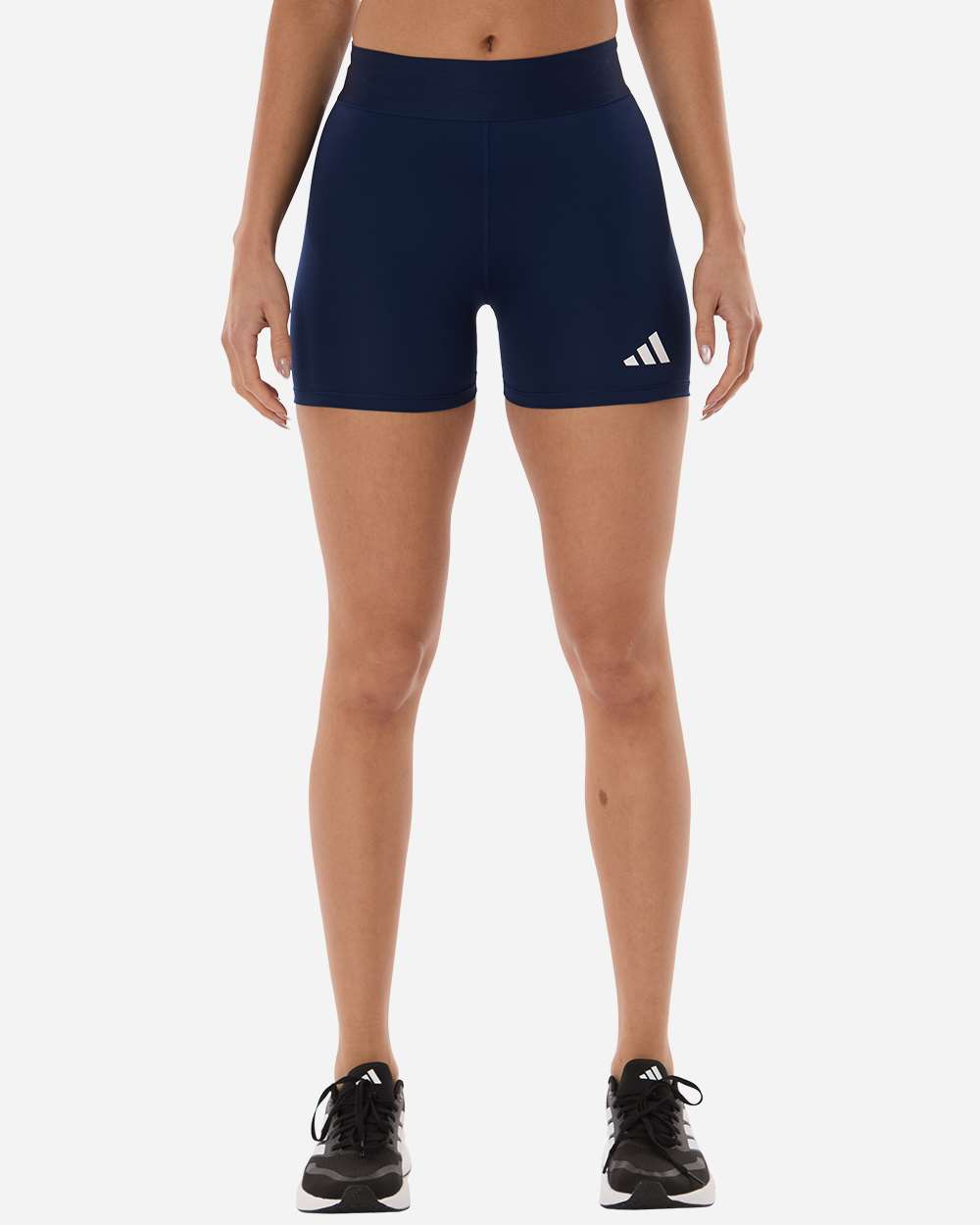 adidas Women's Techfit Compression Shorts in Team Navy Blue, style AT310