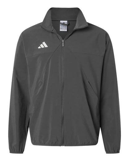 adidas Men's TIRO Woven Full-Zip Track Jacket in Team Grey Four/ White, style AT500