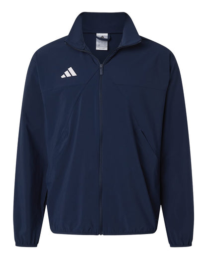 adidas Men's TIRO Woven Full-Zip Track Jacket in Team Navy Blue/ White, style AT500