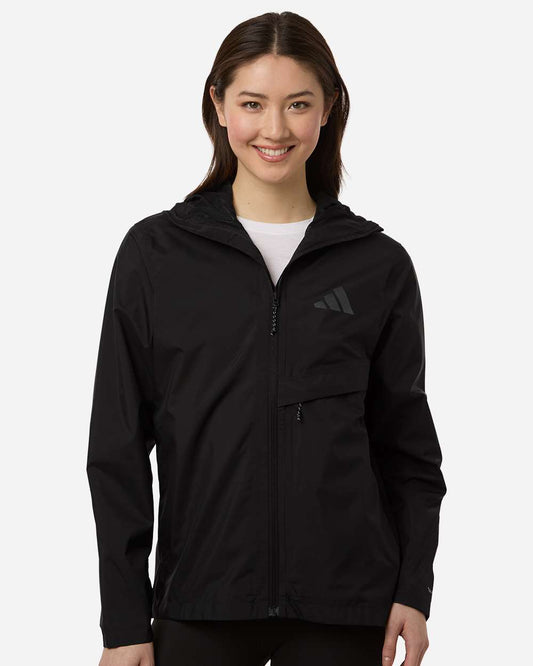 adidas Women's TERREX MULTI 2 Layer Climaproof Rain Jacket in Black, style AT603