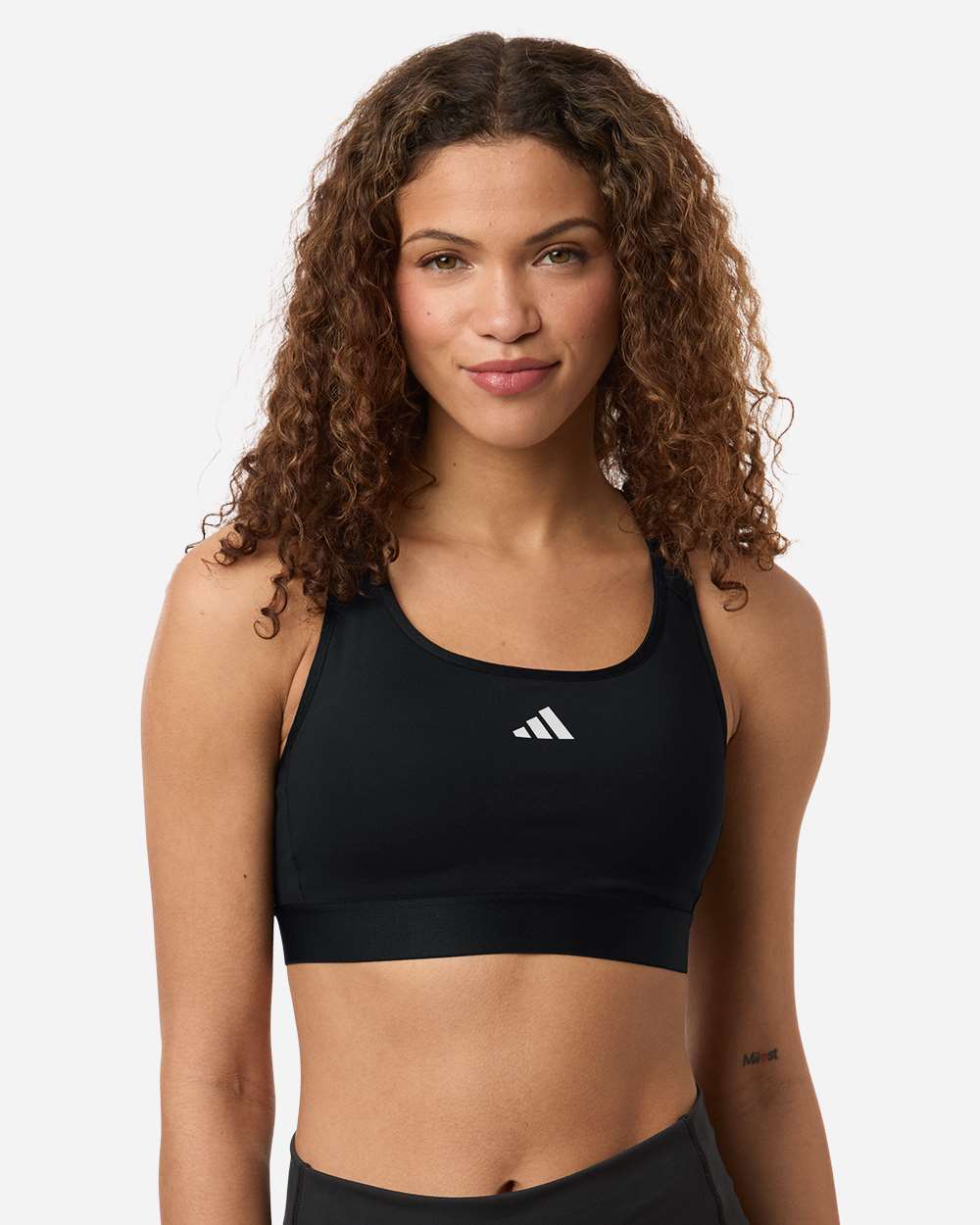 adidas Women's Techfit Compression Racerback Sports Bra in Black, style AT750