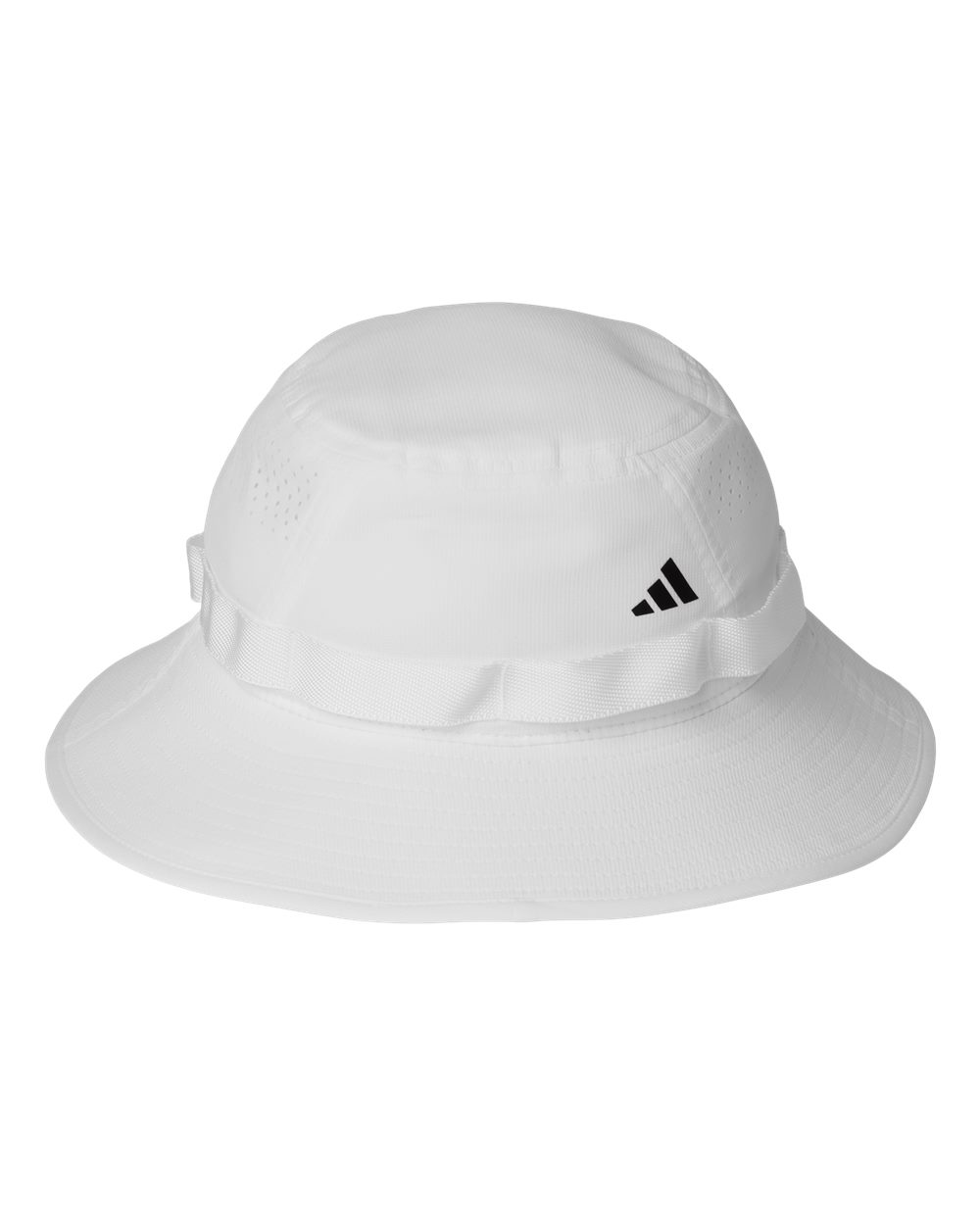 adidas Fundamental Victory Bucket Hat in White/ Black, style AH610