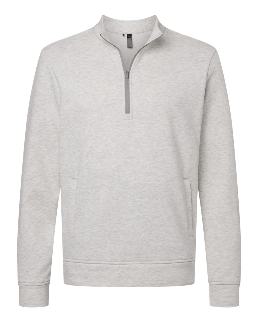 adidas Men's Elevated Fleece Quarter-Zip Pullover blank in Medium Grey Heather, style A721