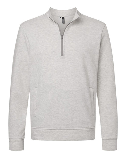 adidas Men's Elevated Fleece Quarter-Zip Pullover blank in Medium Grey Heather, style A721