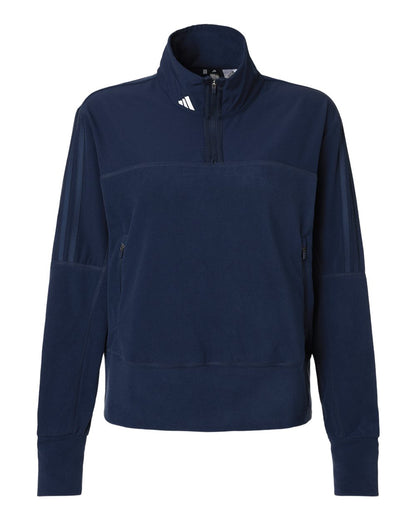 adidas Women's Fleece Quarter-Zip Pullover in Collegiate Navy, style A601