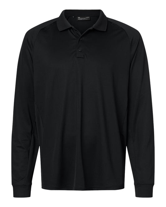 Under Armour Men's Tactical Performance Long Sleeve Polo in Black, style 6004147