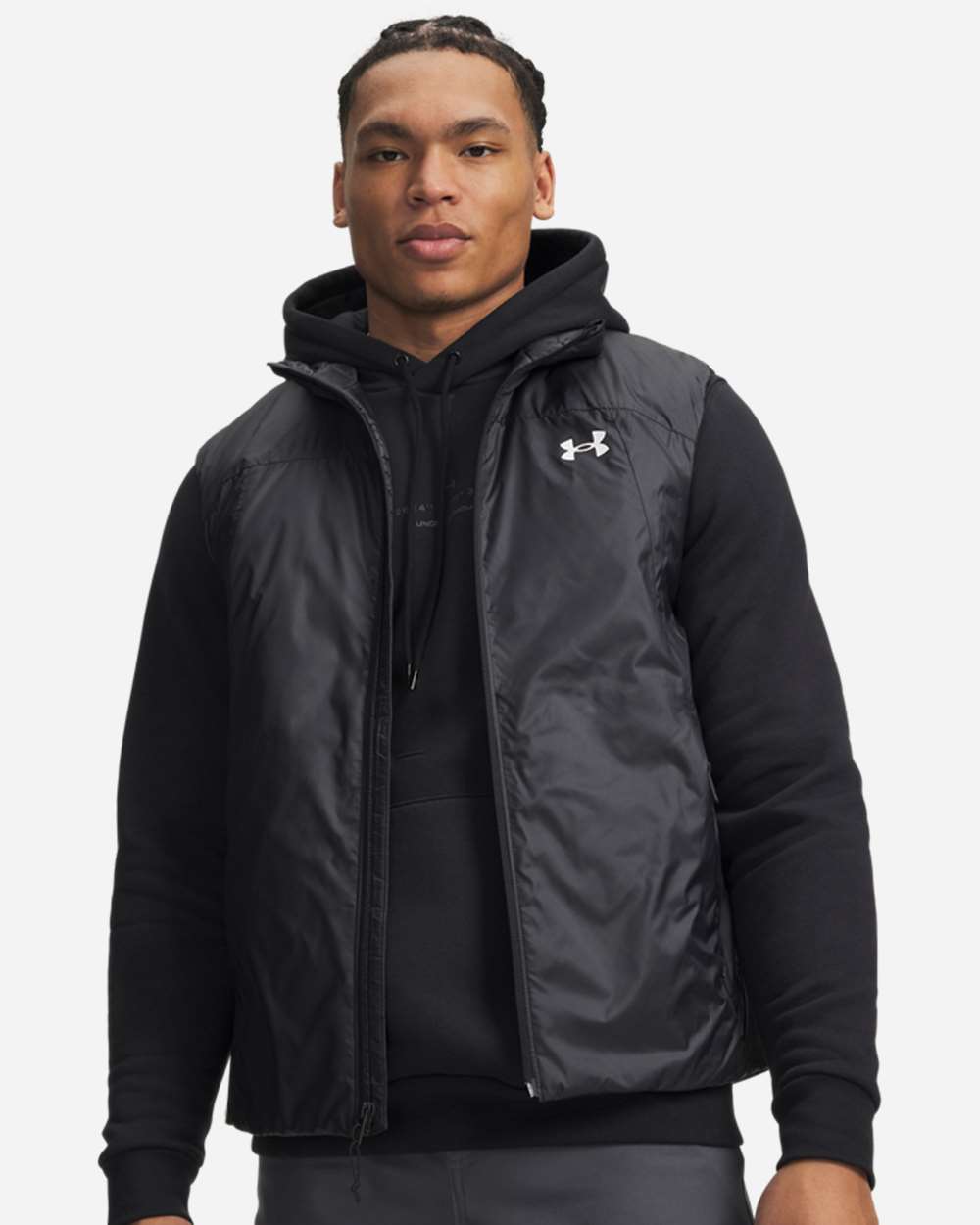 Under Armour Men's Venture Hybrid Vest in Black/ White, style 6011361