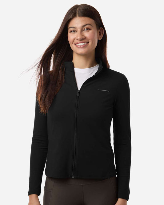 Under Armour Women's Motion Full-Zip Jacket in Ultimate Black/ Castlerock, style 6013776