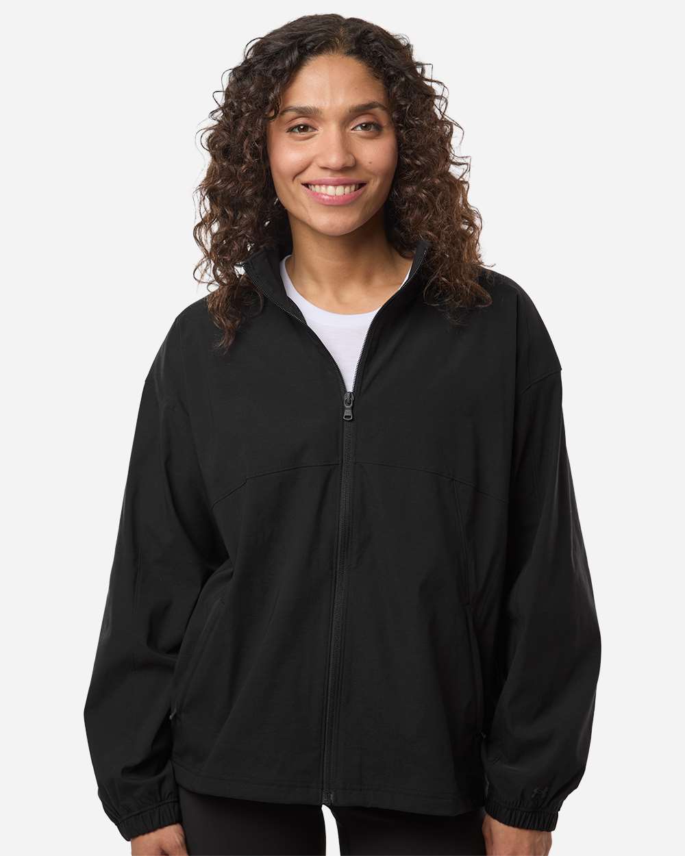 Under Armour Women's Unstoppable Woven Full-Zip Jacket in Ultimate Black/ Ultimate Black, style 6010350