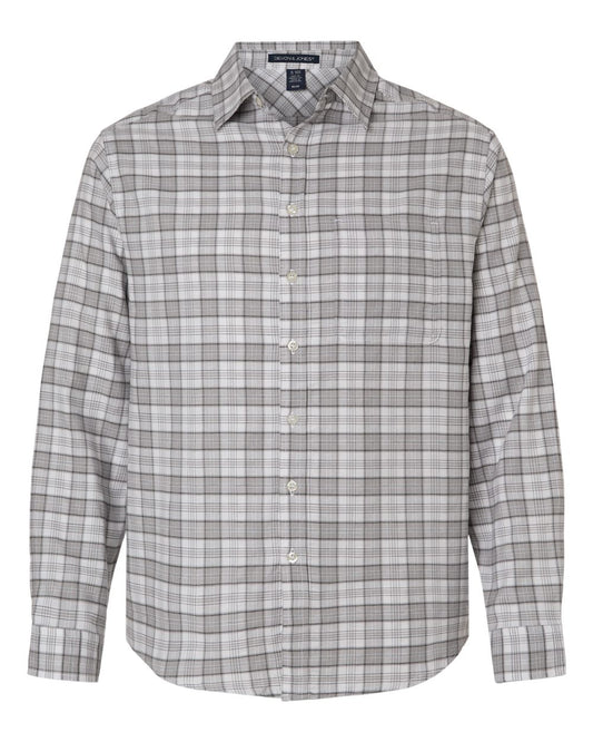 Devon & Jones Men's Concord Yarn-Dye Flannel Shirt blank in Graphite/ Grey/ White, style DG508