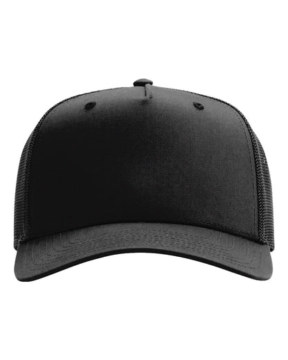 Richardson Five-Panel Champ Trucker Cap blank in Black, style 112FPC