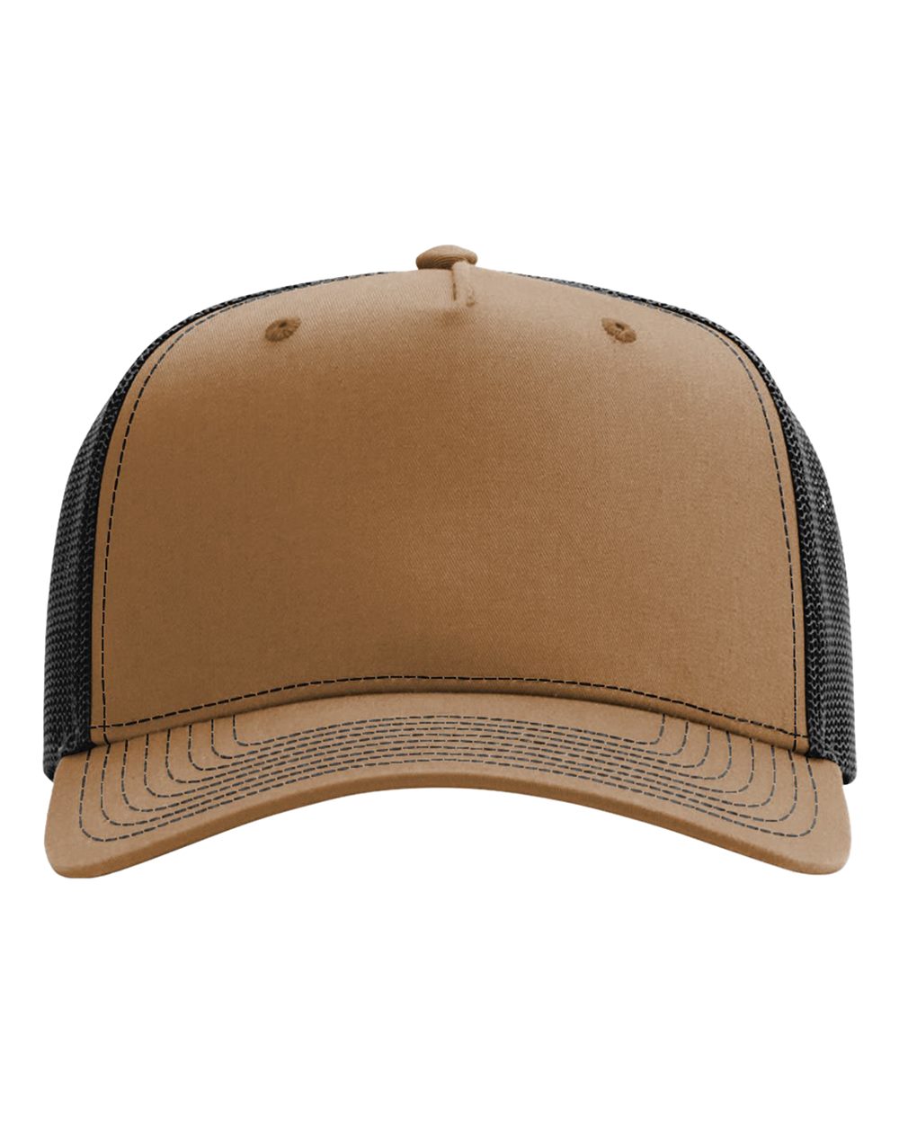 Richardson Five-Panel Champ Trucker Cap blank in Caramel/ Black, style 112FPC