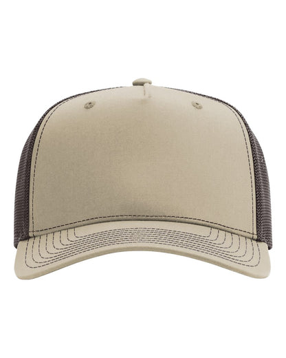 Richardson Five-Panel Champ Trucker Cap blank in Khaki/ Coffee, style 112FPC