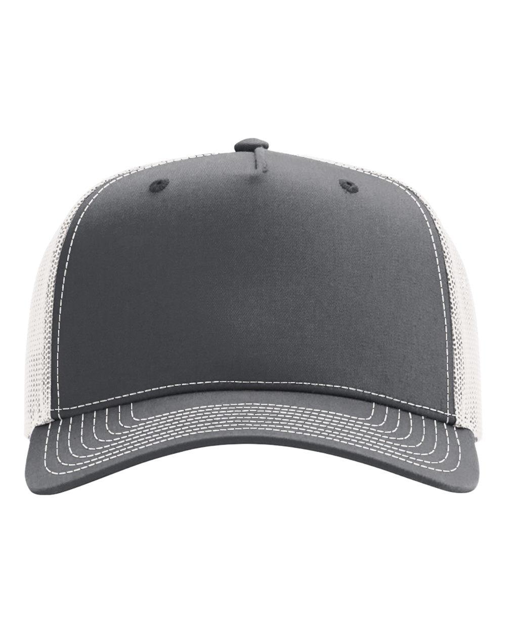 Richardson Five-Panel Champ Trucker Cap blank in Charcoal/ Ice Grey, style 112FPC