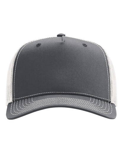 Richardson Five-Panel Champ Trucker Cap blank in Charcoal/ Ice Grey, style 112FPC
