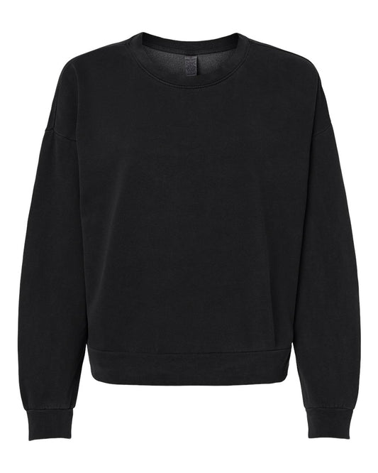 Independent Trading Co. PRM2700 Women's Wave Wash Sunday Crewneck in Black
