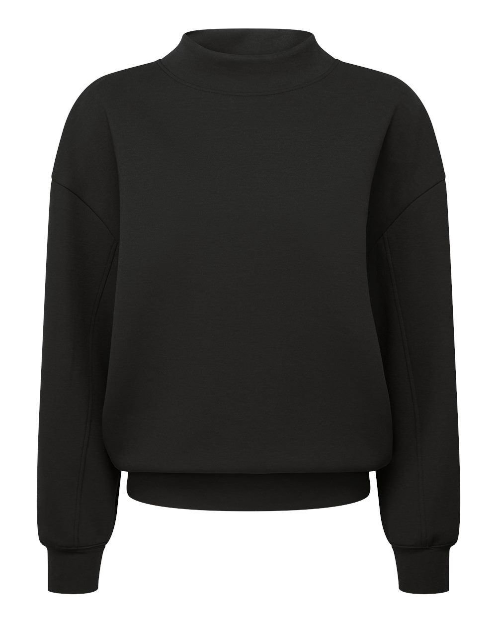 TriDri Women's Luxe Mock Neck Sweatshirt blank in Black, style TD660