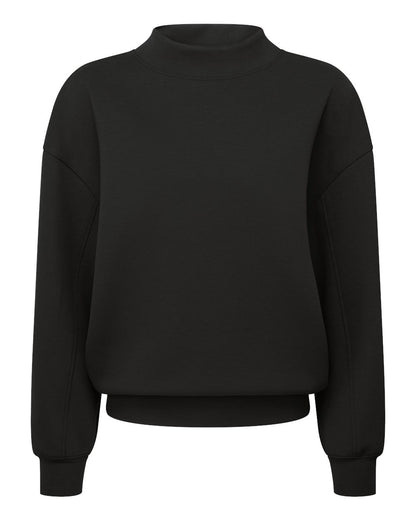 TriDri Women's Luxe Mock Neck Sweatshirt blank in Black, style TD660