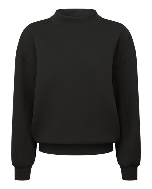 TriDri Women's Luxe Mock Neck Sweatshirt blank in Black, style TD660