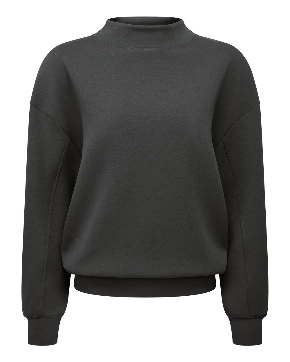 TriDri Women's Luxe Mock Neck Sweatshirt blank in Charcoal, style TD660