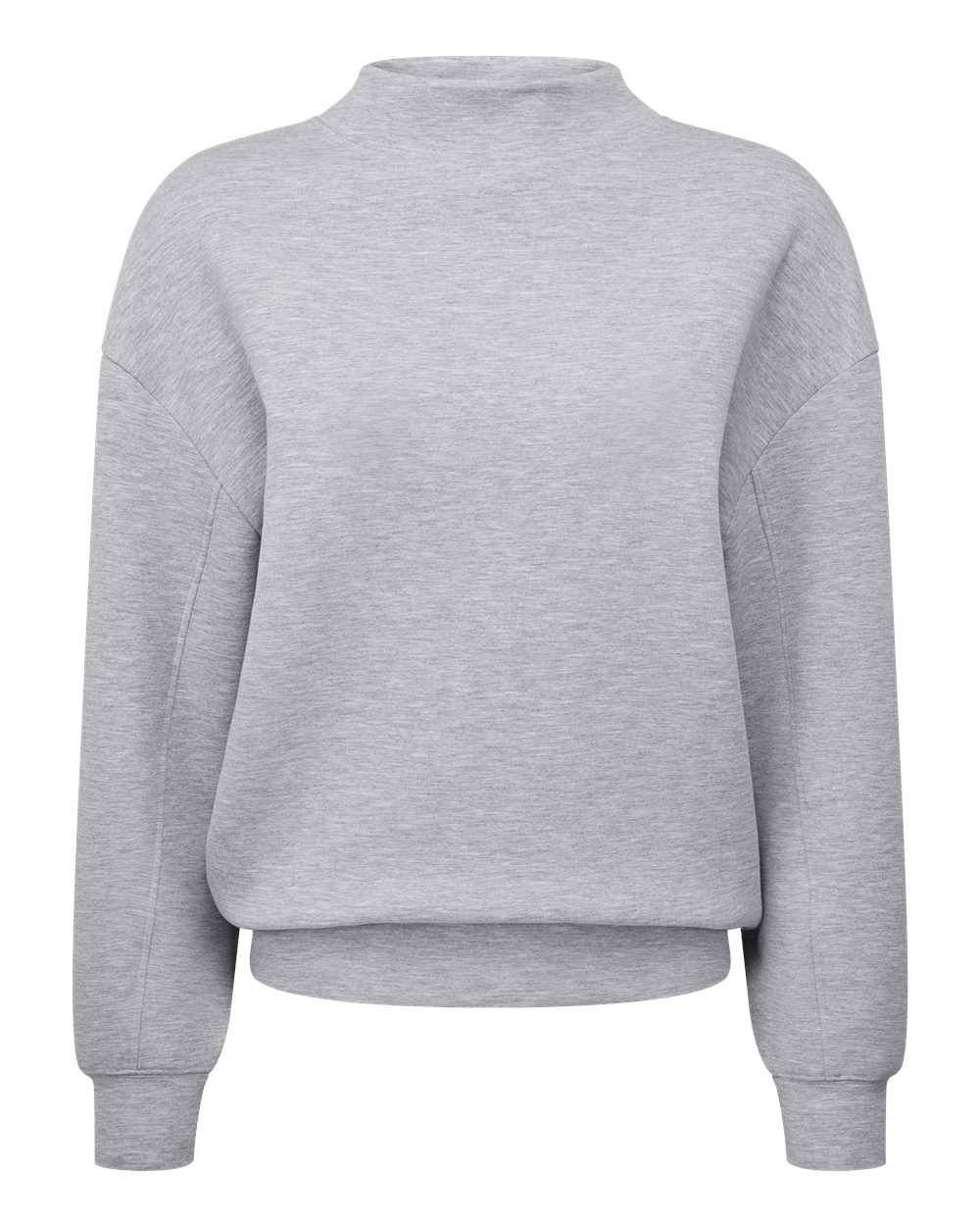TriDri Women's Luxe Mock Neck Sweatshirt blank in Heather Grey, style TD660