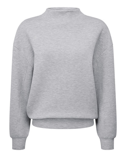TriDri Women's Luxe Mock Neck Sweatshirt blank in Heather Grey, style TD660