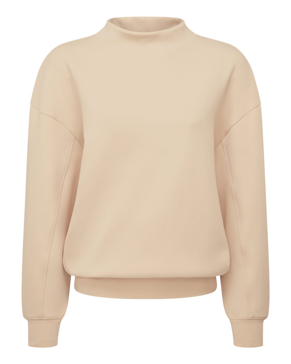 TriDri Women's Luxe Mock Neck Sweatshirt blank in Nude, style TD660