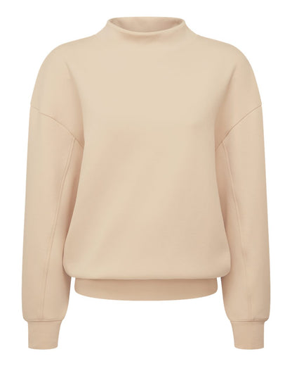 TriDri Women's Luxe Mock Neck Sweatshirt blank in Nude, style TD660