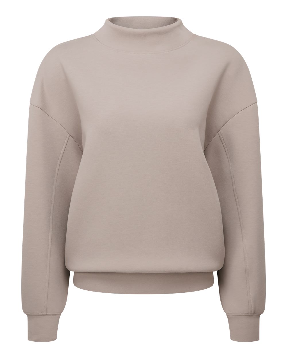 TriDri Women's Luxe Mock Neck Sweatshirt blank in Stone, style TD660