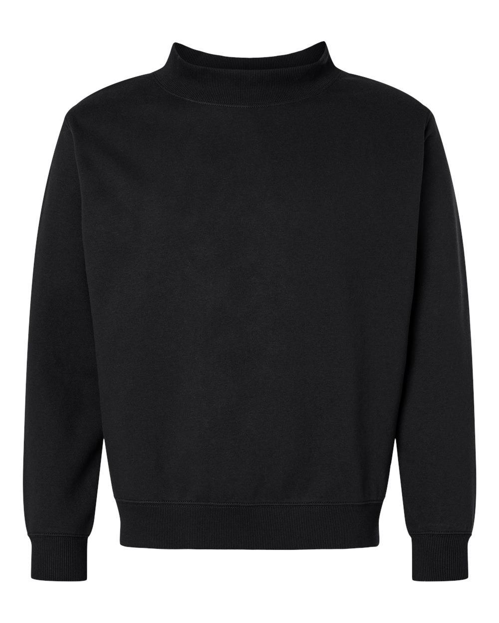 Live & Tell by LAT Unisex Mock Neck Fleece Sweatshirt blank in Black, style 6928