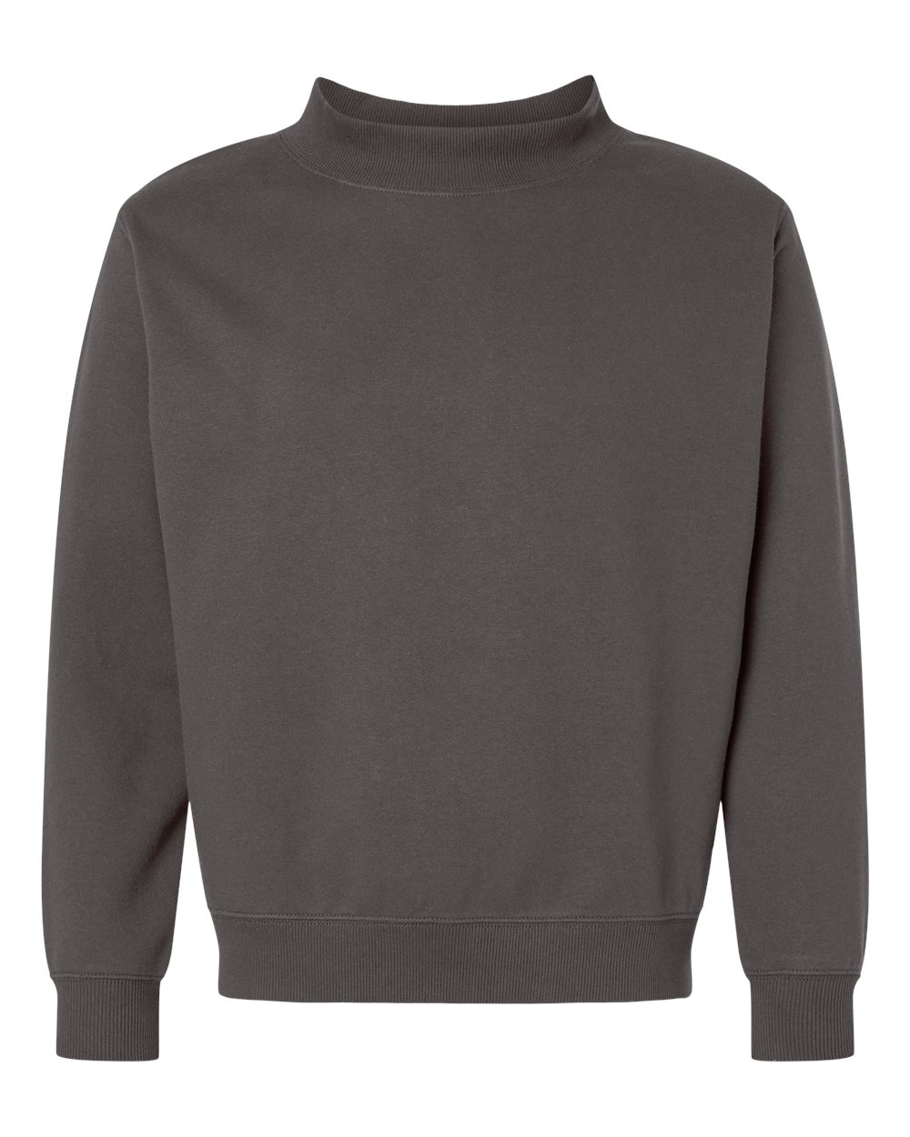 Live & Tell by LAT Unisex Mock Neck Fleece Sweatshirt blank in Charcoal, style 6928
