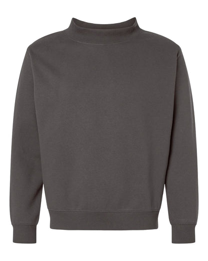 Live & Tell by LAT Unisex Mock Neck Fleece Sweatshirt blank in Charcoal, style 6928