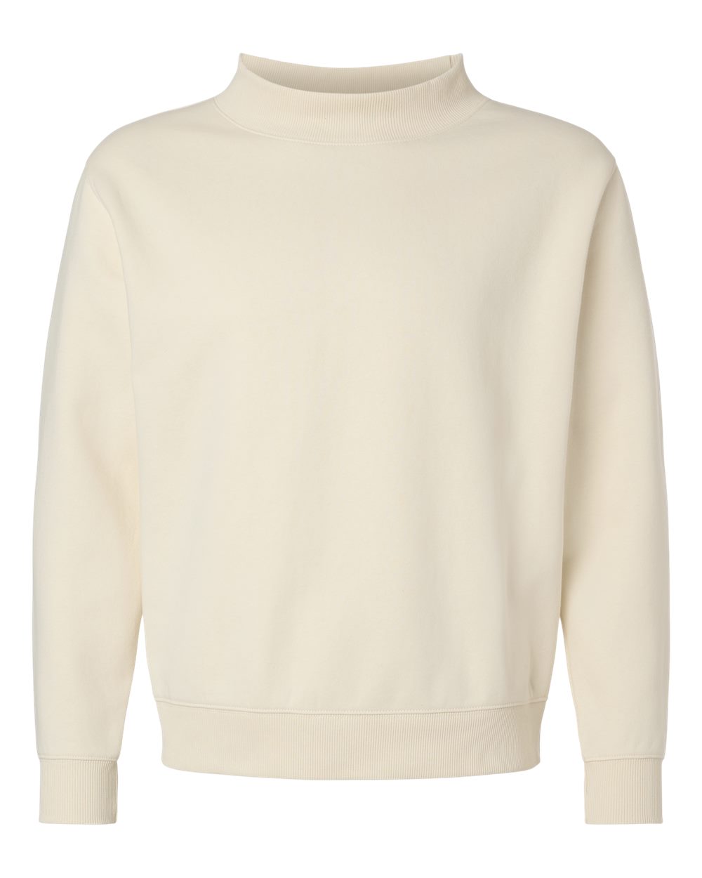 Live & Tell by LAT Unisex Mock Neck Fleece Sweatshirt blank in Natural, style 6928