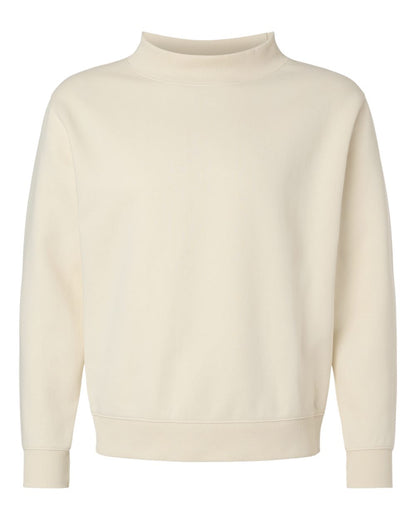 Live & Tell by LAT Unisex Mock Neck Fleece Sweatshirt blank in Natural, style 6928