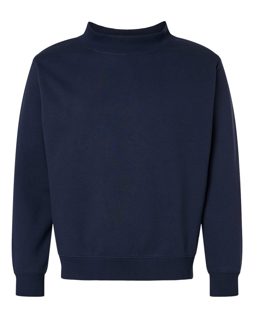 Live & Tell by LAT Unisex Mock Neck Fleece Sweatshirt blank in Navy, style 6928