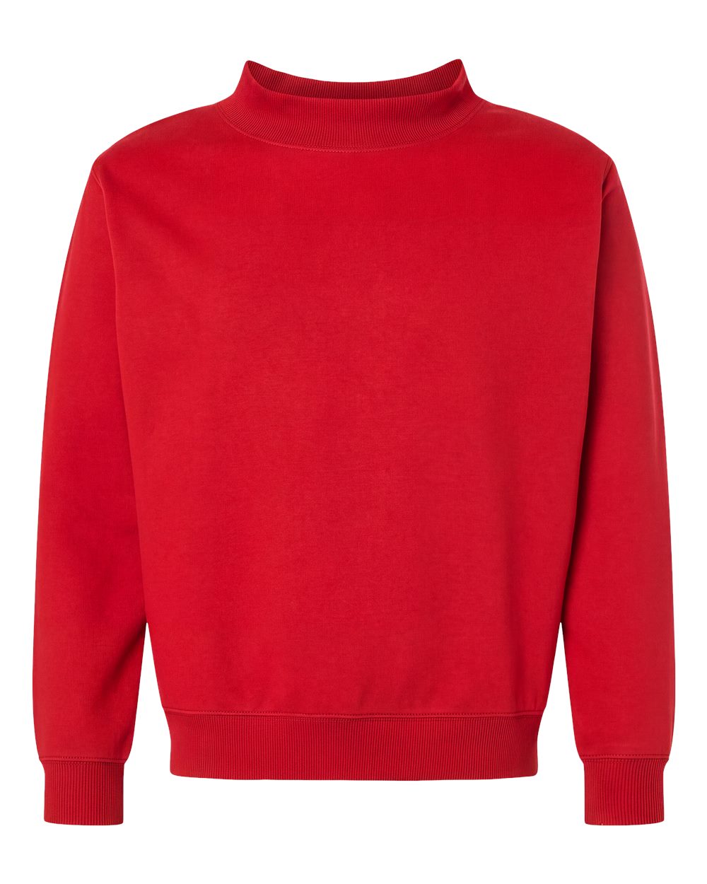 Live & Tell by LAT Unisex Mock Neck Fleece Sweatshirt blank in Red, style 6928