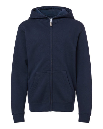 Independent Trading Co. SS4001YZ Youth Midweight Full-Zip Hoodie in Classic Navy