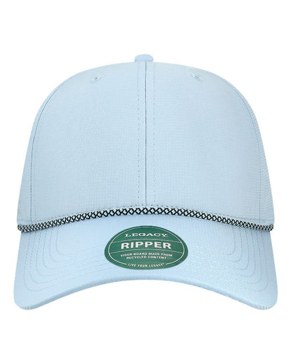 LEGACY Six-Panel Ripstop Rope Cap blank in Light Blue/ Crystal Blue, style RIPPER