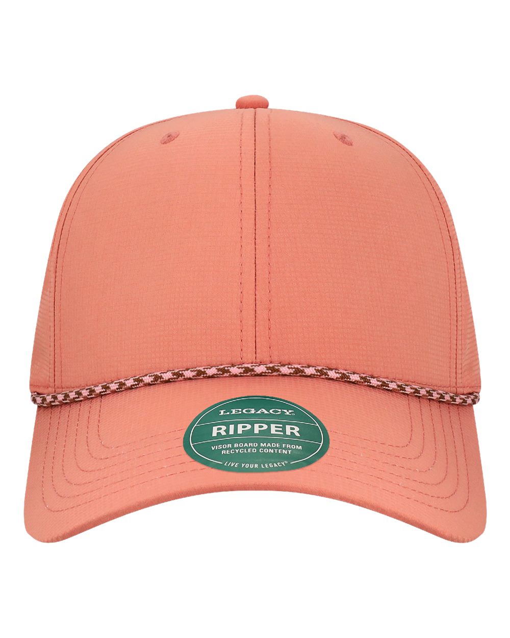 LEGACY Six-Panel Ripstop Rope Cap blank in Desert Rose-Pink/ Brown, style RIPPER