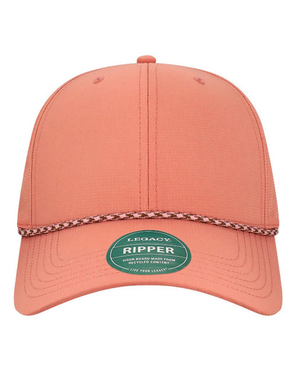 LEGACY Six-Panel Ripstop Rope Cap blank in Desert Rose-Pink/ Brown, style RIPPER