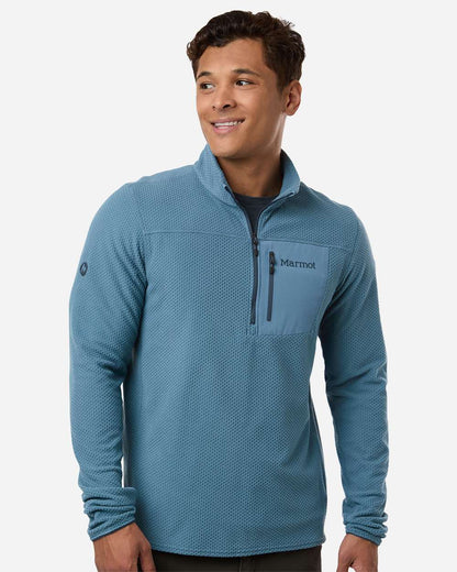 Marmot Men's Air Fleece Quarter-Zip Pullover in Summer Storm, style M16726
