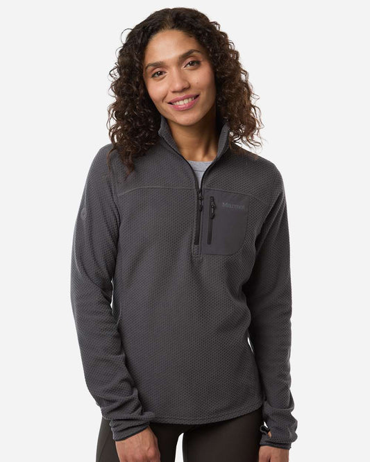 Marmot Women's Air Fleece Quarter-Zip Pullover in Blackened, style M16745