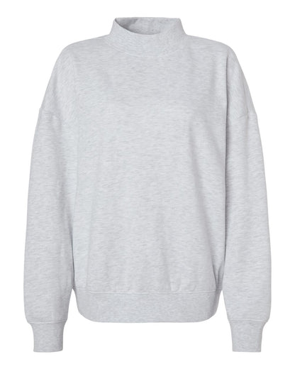 Independent Trading Co. IND280MOCK Women's Midweight Mock Neck Sweatshirt in Ash Heather