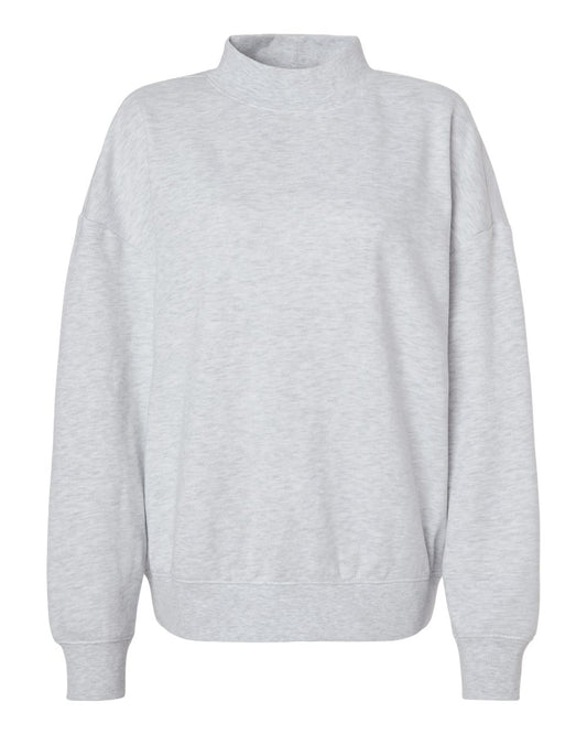 Independent Trading Co. IND280MOCK Women's Midweight Mock Neck Sweatshirt in Ash Heather