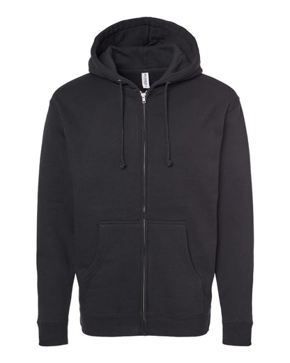 Independent Trading Co. IND4000Z Heavyweight Full-Zip Hooded Sweatshirt in Black